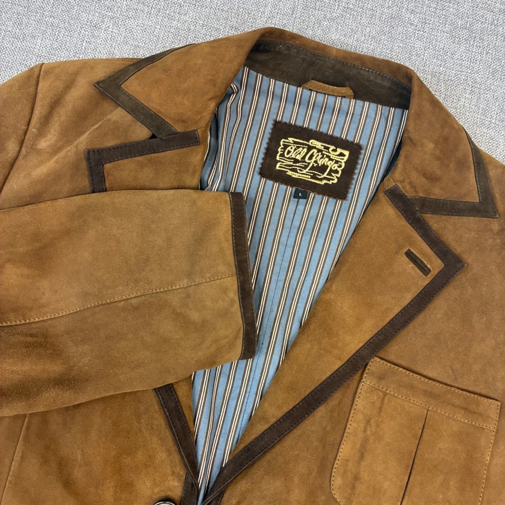 Old Gringo Suede Blazer Men L Brown Western Leather Sport Coat Jacket